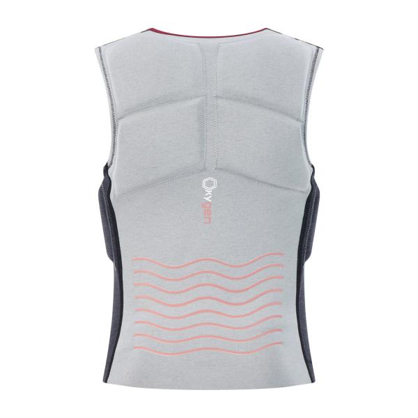 PROLIMIT PG STRETCH VEST HP OXYGEN FZ MGR -  12-06-2021/1623487107402.63093.010_prolimit_womens_oxygen_vest_half_padded_front_zip_grey_black_wine_back.jpg